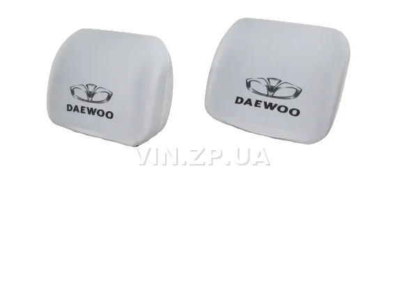 Чехлы на подголовники VRN белые "DAEWOO", комплект 2 шт 3