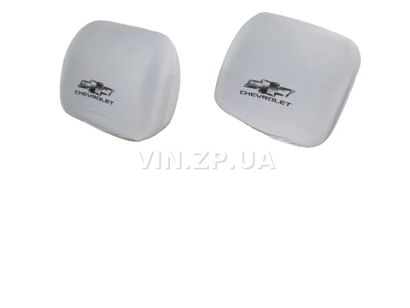 Чехлы на подголовники VRN белые "CHEVROLET", комплект 2 шт 2