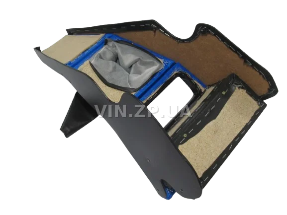 Консоль КПП ВАЗ 2101, 2102, с полкой тоннеля и чехлом для ручки КПП, сине-чёрная АВТОПЛАСТ 3