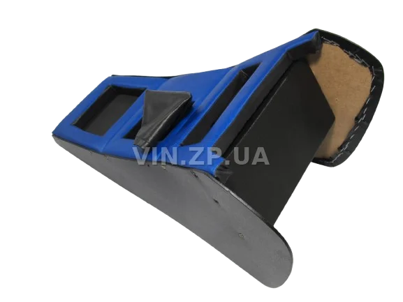 Консоль КПП ВАЗ 2103, 2106, с полкой тоннеля и чехлом для ручки КПП, сине-чёрная АВТОПЛАСТ 2