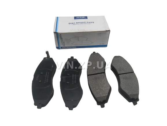 Колодки тормозные передние CRB Лачетти 1.6, 1.8, R14", комплект 4шт, 96405129