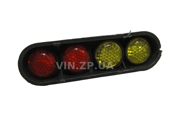 Болт номерного знака со светоотражателем,  красный+жёлтый ELEGANT М 4 х 15 х 1.25, к-кт 4шт