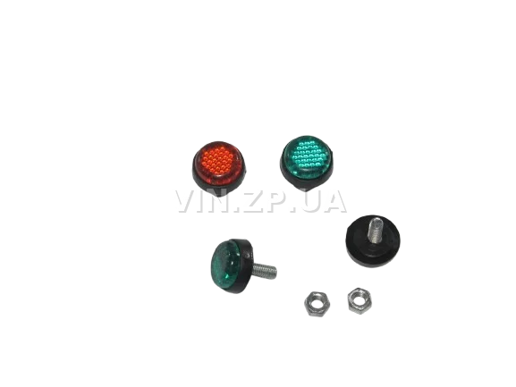 Болт номерного знака со светоотражателем, красный+зелёный ELEGANT М 4 х 15 х 1.25, к-кт 4шт 3