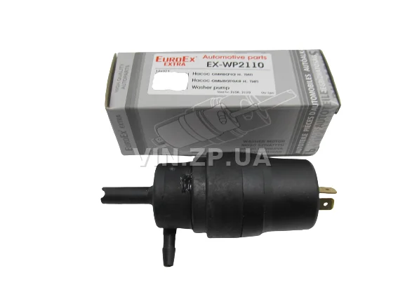 Насос бачка омывателя EuroEx ВАЗ 2108, 2109, 2114, 2115, 2110, ГАЗ 3110, 3302, 2217, 2705, 3110, 31105, нового образца, черный