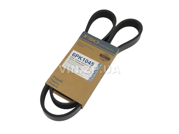 Ремень генератора FSO Сенс 1,4 дв. МеМЗ-317, с ГУРом и кондиционером, ручейковый, 1045мм