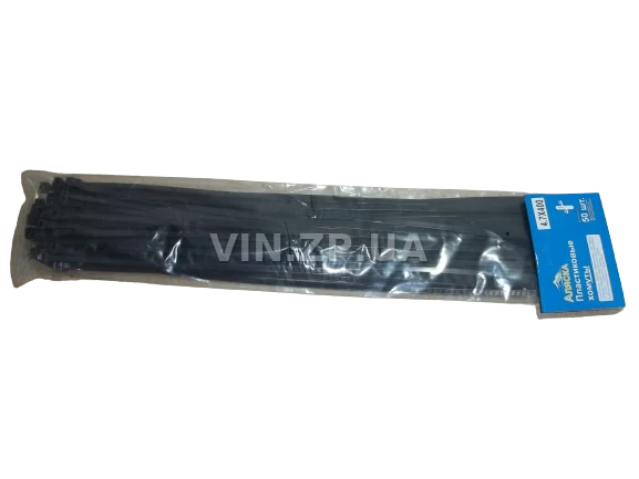 Хомут пластиковый черный (50 шт) АЛЯСКА 400 х 4,7 мм кабельная стяжка