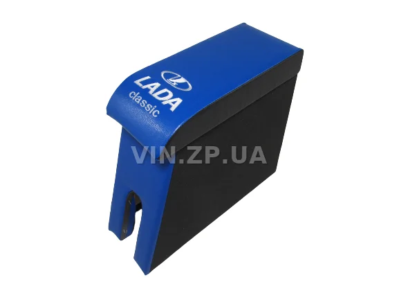 Подлокотник органайзер VRN ВАЗ 2104, 2105, 2107, черно-синий с вышивкой "Lada Classic" 2
