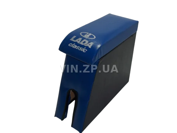 Подлокотник органайзер VRN ВАЗ 2104, 2105, 2107, черно-синий с вышивкой "Lada Classic"