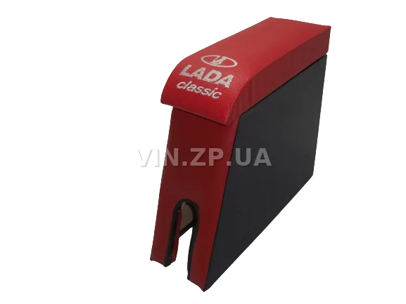 Подлокотник органайзер VRN ВАЗ 2101, 2102, 2103, 2106, черно-красный с вышивкой "Lada Classic"