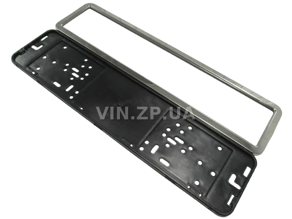 Рамка номера из нержавеющей стали, хромированная VITOL 2