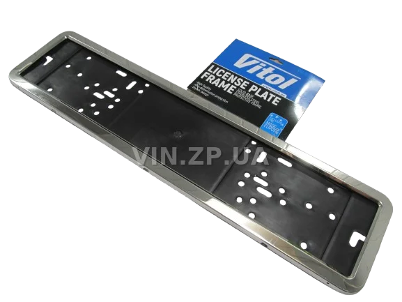 Рамка номера из нержавеющей стали, хромированная VITOL