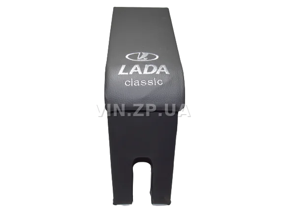 Подлокотник органайзер VRN ВАЗ 2104, 2105, 2107, черно-серый с вышивкой "Lada Classic"