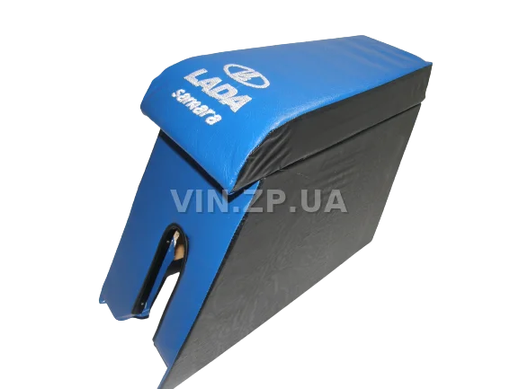 Подлокотник органайзер VRN ВАЗ 2108, 2109, черно-синий с вышивкой "LADA Samara"