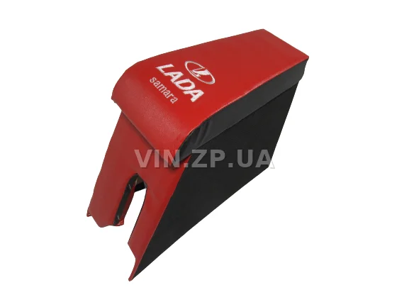 Подлокотник органайзер VRN ВАЗ 2108, 2109, черно-красный с вышивкой "LADA Samara" 2