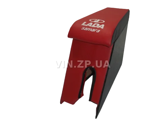 Подлокотник органайзер VRN ВАЗ 2108, 2109, черно-красный с вышивкой "LADA Samara"