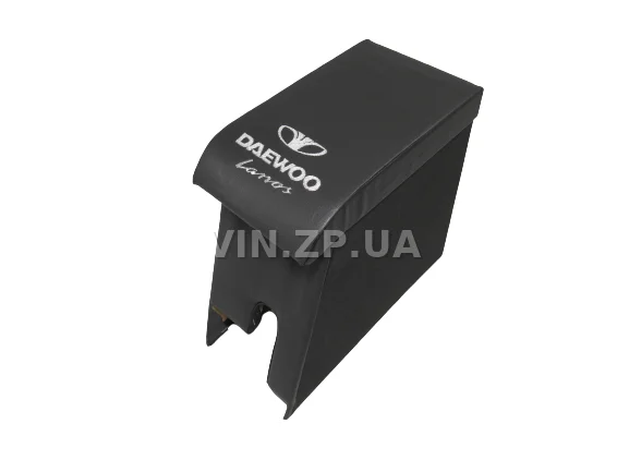 Подлокотник органайзер VRN Ланос, Сенс, черно-серый с вышивкой "Daewoo Lanos" 2