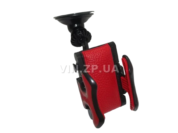 Автодержатель телефона на присоске FLY поворотный кронштейн, разжим до 92 мм, чёрно-красный