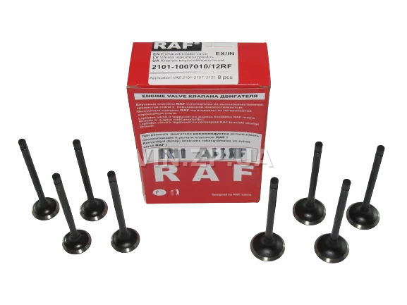 Клапан RAF ВАЗ 2101, 2102, 2103, 2104, 2105, 2106, 2107, 2121, 21213, комплект впуск-выпуск 8 шт