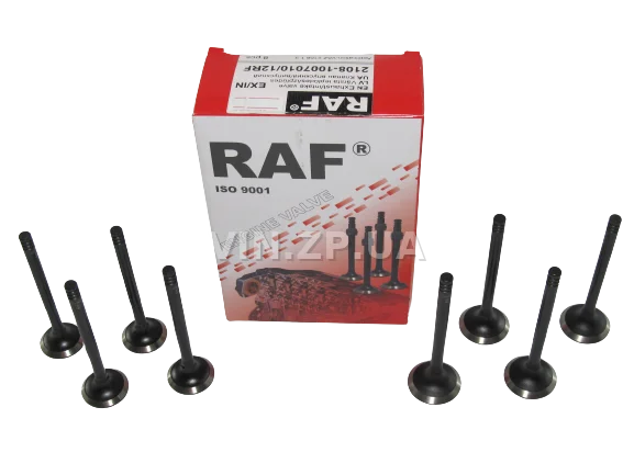 Клапан RAF ВАЗ 2108, 2109, 21099, двиг 1.3л, комплект впуск-выпуск 8 шт 2