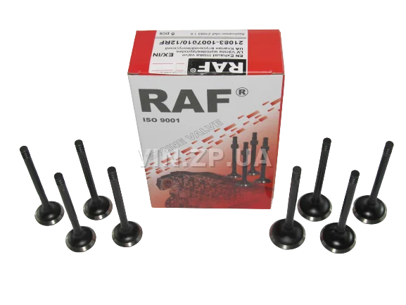 Клапан RAF ВАЗ 2108, 2109, 21099, 2110, 8 клап двиг 1.5л., ГАЗ двиг МЗ-406,  комплект впуск-выпуск 8 штук
