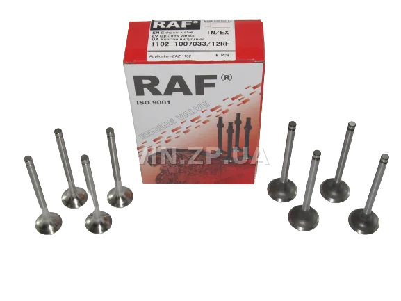 Клапан RAF Таврия 1102, 1103, 1105, Сенс с двиг МЕМЗ-301, 307, комплект впуск-выпуск 8 шт 2