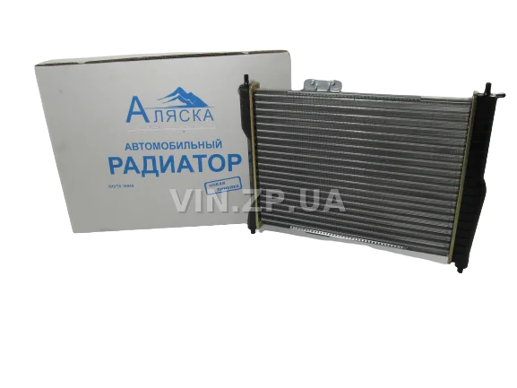 Радиатор охлаждения АЛЯСКА Ланос без кондиционера, алюминиевый, OEM 96351263