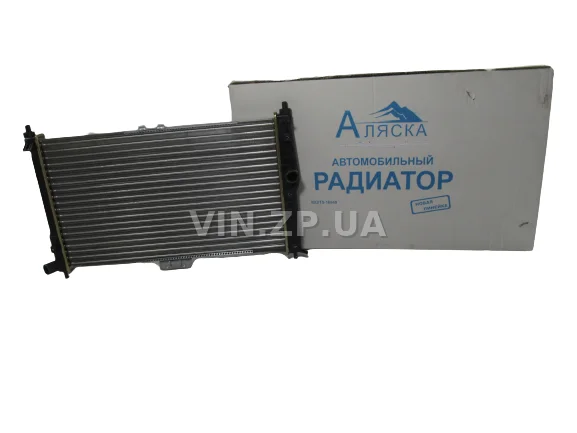 Радиатор охлаждения АЛЯСКА Ланос с кондиционером, алюминиевый, OEM 96182261