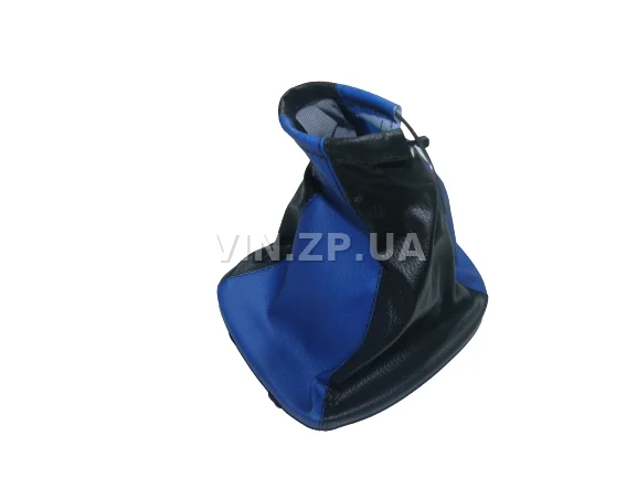 Чехол ручки КПП VRN Ланос, Сенс (DAEWOO LANOS, SENS ) черно-синий эко-кожа