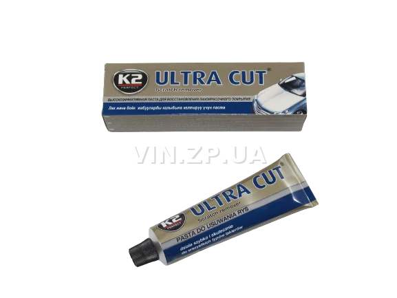 Паста полироль кузова и фар К2 Ultra Cut 100 гр, для глубоких царапин кузова, для ручной полировки