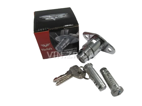 Замок багажника ВАЗ 2103, 2106, с личинками, замок 1шт + личинка 2шт + ключ 2шт VORTEX