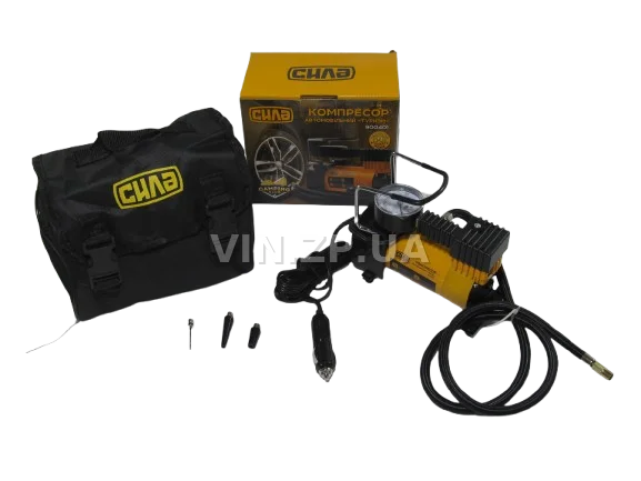 Компрессор автомобильный СИЛА 150 Вт, 7 Атм, 35 л/мин, в прикуриватель, шланг 1м , провод 3м