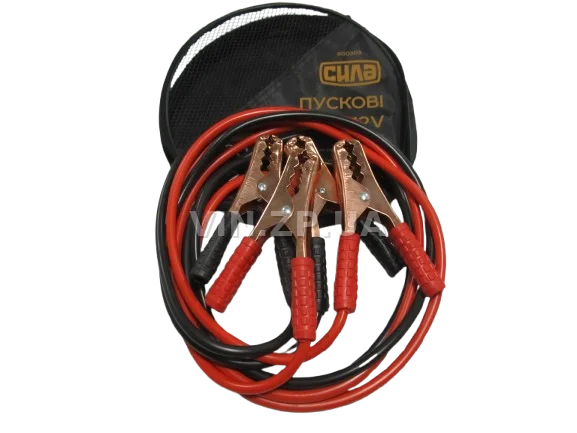 Стартовые провода прикуривания 200A СИЛА 2.5м, комплект 2 шт, сумка