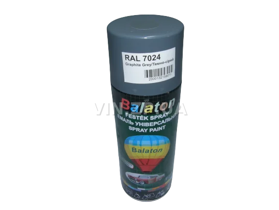 Краска эмаль алкидная темно-серая универсальная RAL 7024 BALATON аэрозоль 400 мл