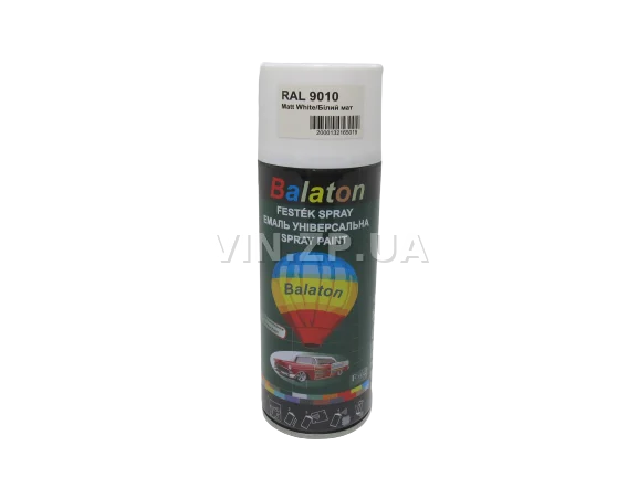 Краска эмаль алкидная белая матовая универсальная RAL 9010 BALATON аэрозоль 400 мл 2