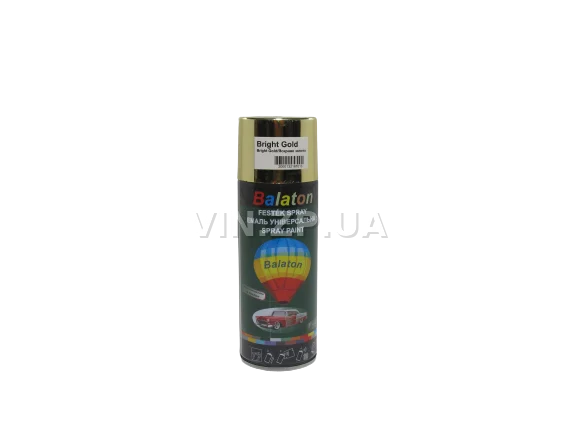 Краска эмаль алкидная золотистый хром универсальная BALATON Bright Gold, аэрозоль 400 мл 2