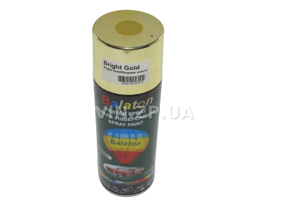Краска эмаль алкидная золотистый хром универсальная BALATON Bright Gold, аэрозоль 400 мл 4