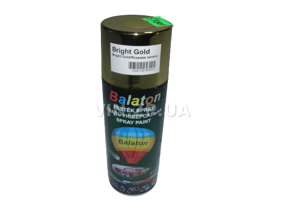 Краска эмаль алкидная золотистый хром универсальная BALATON Bright Gold, аэрозоль 400 мл