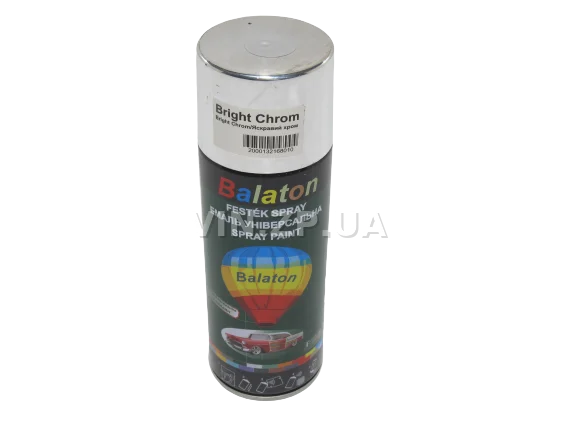 Краска эмаль алкидная серебристый хром универсальная BALATON Bright Chrom, аэрозоль 400 мл 4