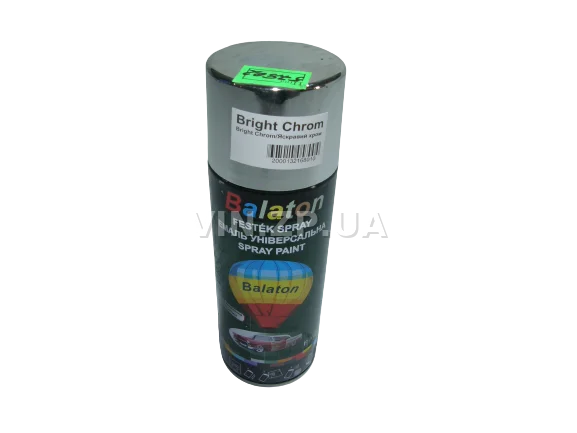 Краска эмаль алкидная серебристый хром универсальная BALATON Bright Chrom, аэрозоль 400 мл