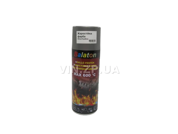 Краска эмаль жаростойкая до +600 С серебристая универсальная BALATON аэрозоль 400 мл 2