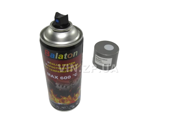 Краска эмаль жаростойкая до +600 С серебристая универсальная BALATON аэрозоль 400 мл 4