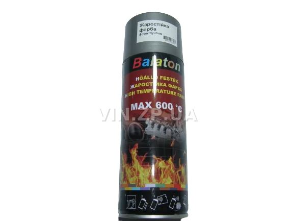Краска эмаль жаростойкая до +600 С серебристая универсальная BALATON аэрозоль 400 мл