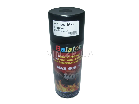 Краска эмаль жаростойкая до +600 С чёрная универсальная BALATON аэрозоль 400 мл