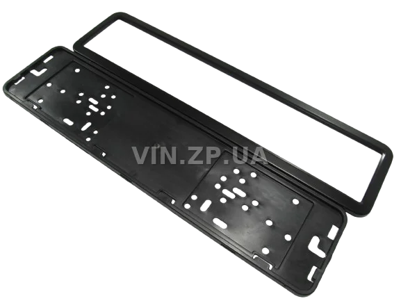 Рамка номера из нержавеющей стали, чёрная ELEGANT 2