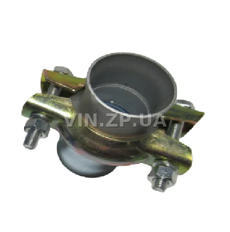 Хомут глушителя с патрубками Ф 42-45 мм СпецКомплект в сборе с фланцами