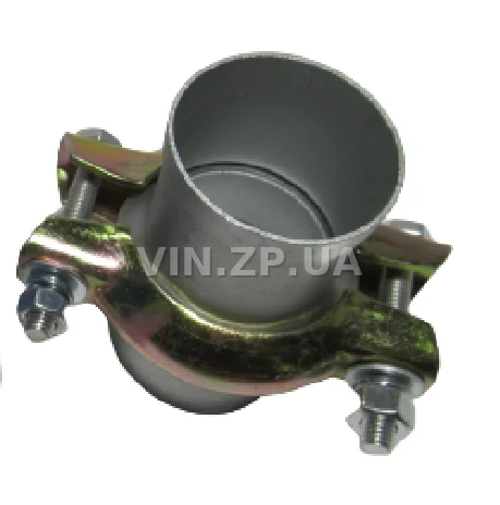 Хомут глушителя с патрубками Ф48-51мм СпецКомплект в сборе с фланцами