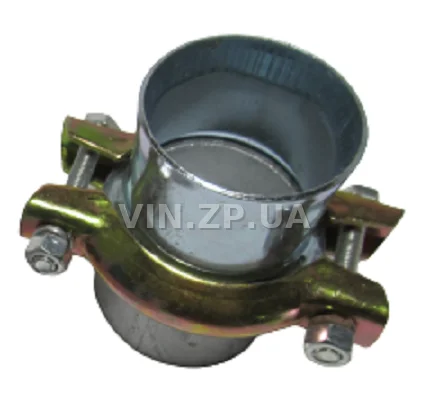 Хомут глушителя с патрубками Ф61-64мм СпецКомплект в сборе с фланцами