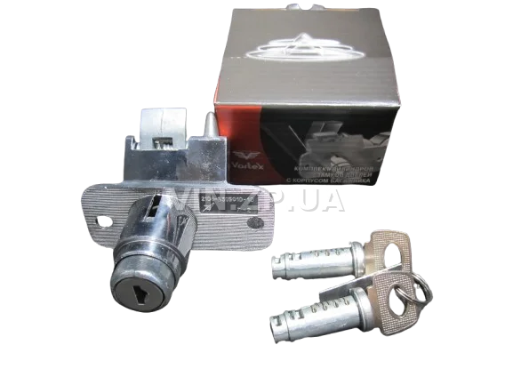 Замок багажника ВАЗ 2108, 2109, 2113, 2114, с личинками, замок 1шт + личинка 2шт + ключ 2шт VORTEX