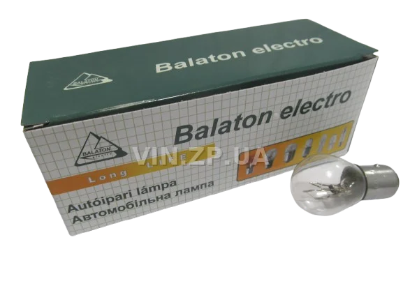 Лампа 12V P21/5W, цоколь BAY15d BALATON стопы габариты, 2 контактная белая, 21/5 Вт 3