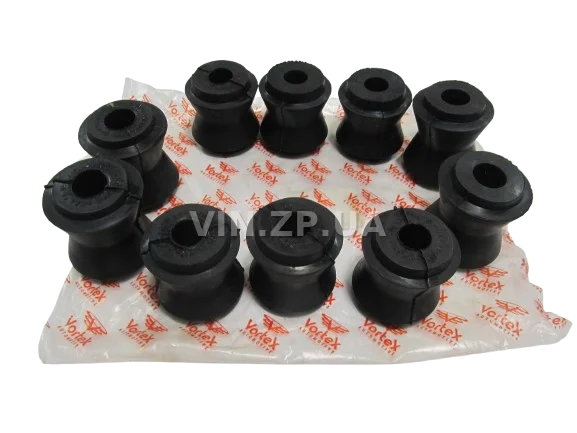 Втулки реактивных тяг штанг ВАЗ 2101, 2102, 2103, 2104, 2105, 2106, 2107 VORTEX комплект 10шт, резина